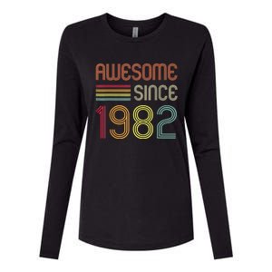 Awesome Since 1982 41st Birthday Retro Womens Cotton Relaxed Long Sleeve T-Shirt