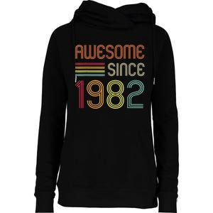 Awesome Since 1982 41st Birthday Retro Womens Funnel Neck Pullover Hood