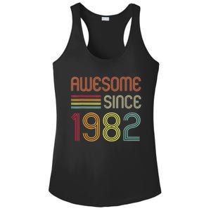 Awesome Since 1982 41st Birthday Retro Ladies PosiCharge Competitor Racerback Tank