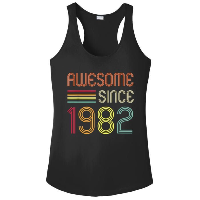 Awesome Since 1982 41st Birthday Retro Ladies PosiCharge Competitor Racerback Tank