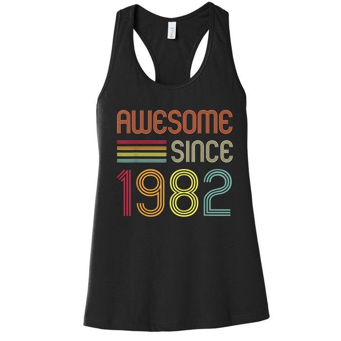 Awesome Since 1982 41st Birthday Retro Women's Racerback Tank