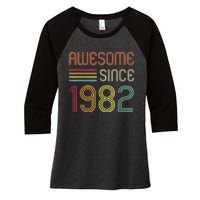 Awesome Since 1982 41st Birthday Retro Women's Tri-Blend 3/4-Sleeve Raglan Shirt