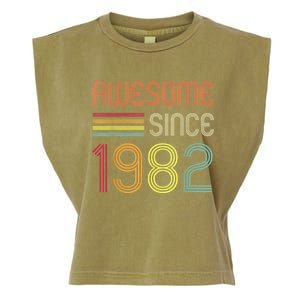 Awesome Since 1982 41st Birthday Retro Garment-Dyed Women's Muscle Tee