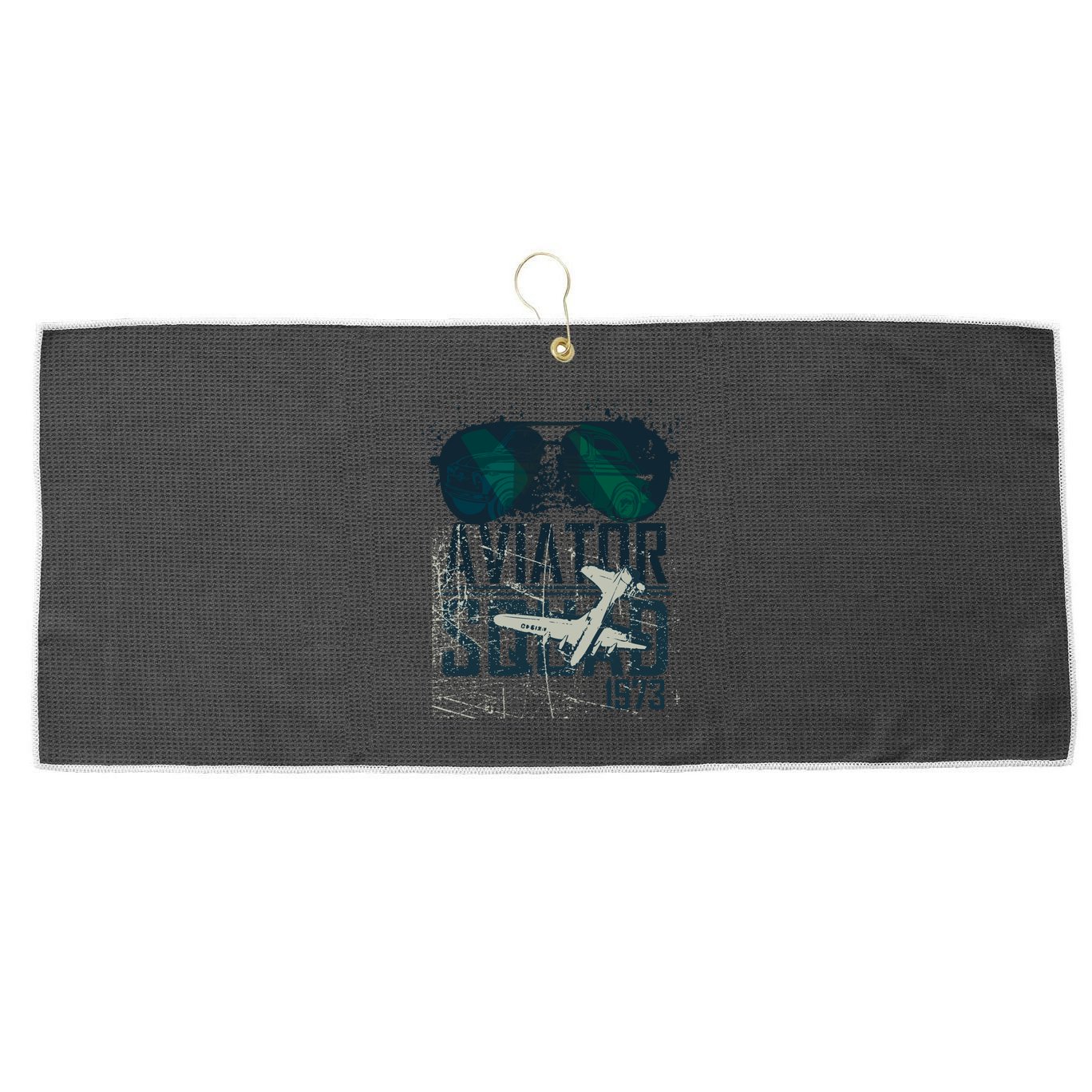 Aviator Squad 1973 Aviator Sunglasses Reflection Squad 1973 Large Microfiber Waffle Golf Towel