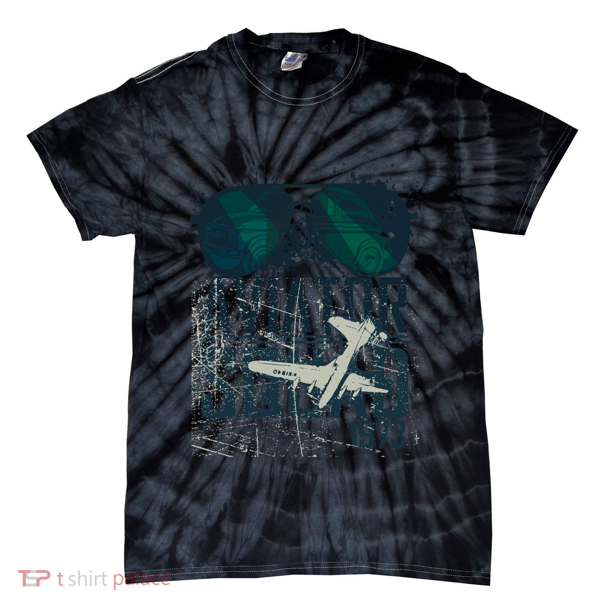 Aviator Squad 1973 Aviator Sunglasses Reflection Squad 1973 Tie-Dye T-Shirt