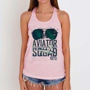 Aviator Squad 1973 Aviator Sunglasses Reflection Squad 1973 Women's Knotted Racerback Tank