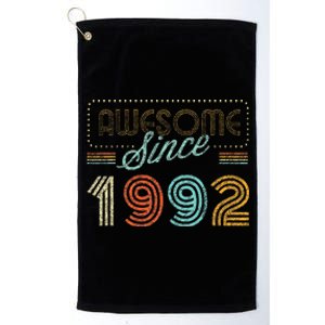 Awesome Since 1992 Year Of Birth Birthday Platinum Collection Golf Towel