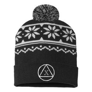 Aa Sobriety 10 Yr Abstinence 10 Years Sober Anniversary USA-Made Snowflake Beanie