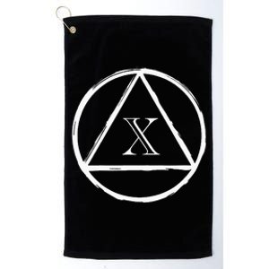 Aa Sobriety 10 Yr Abstinence 10 Years Sober Anniversary Platinum Collection Golf Towel