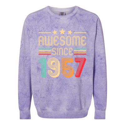 Awesome Since 1957 Birthday Retro Colorblast Crewneck Sweatshirt