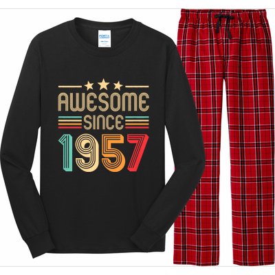 Awesome Since 1957 Birthday Retro Long Sleeve Pajama Set