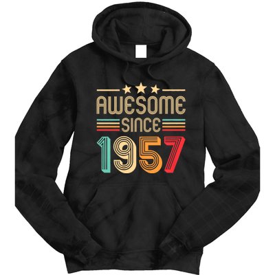 Awesome Since 1957 Birthday Retro Tie Dye Hoodie