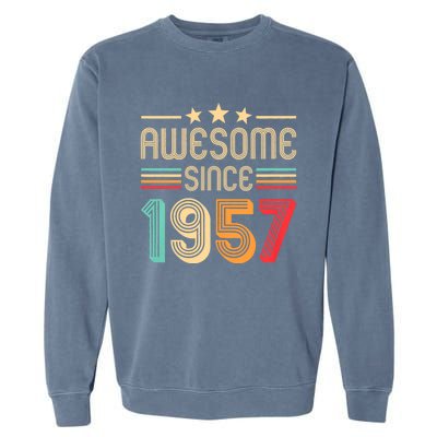 Awesome Since 1957 Birthday Retro Garment-Dyed Sweatshirt