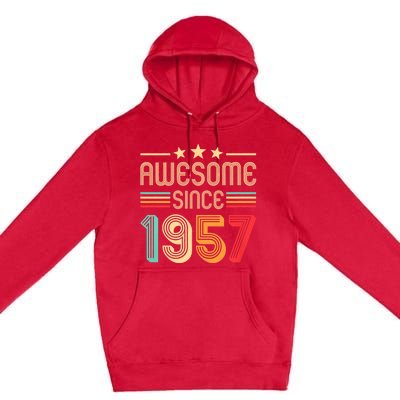 Awesome Since 1957 Birthday Retro Premium Pullover Hoodie