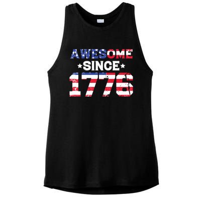 Awesome Since 1776 Patriotic Usa Flag Ladies PosiCharge Tri-Blend Wicking Tank