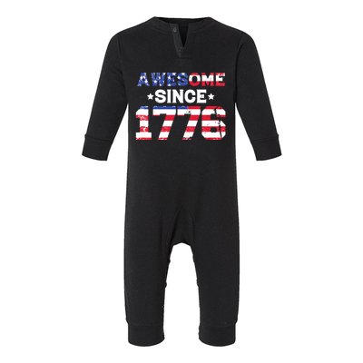 Awesome Since 1776 Patriotic Usa Flag Infant Fleece One Piece