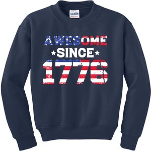 Awesome Since 1776 Patriotic Usa Flag Kids Sweatshirt