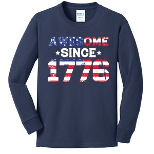 Awesome Since 1776 Patriotic Usa Flag Kids Long Sleeve Shirt