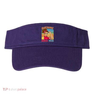 Awesome Since 1935 90th Birthday Messy Bun Rosie The Riveter Visor