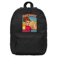 Awesome Since 1955 70th Birthday Messy Bun Rosie The Riveter 16 in Basic Backpack