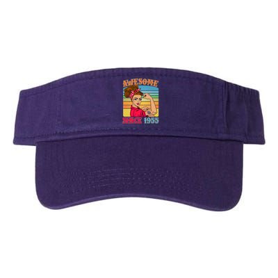 Awesome Since 1955 70th Birthday Messy Bun Rosie The Riveter Visor