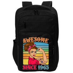 Awesome Since 1965 60th Birthday Messy Bun Rosie The Riveter Impact Tech Backpack