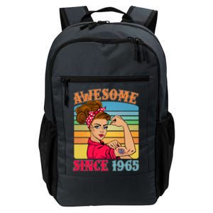 Awesome Since 1965 60th Birthday Messy Bun Rosie The Riveter Daily Commute Backpack