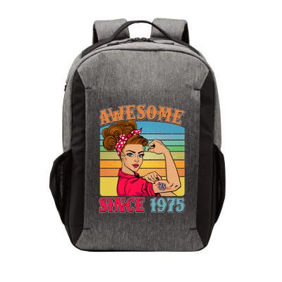 Awesome Since 1975 50th Birthday Messy Bun Rosie The Riveter Vector Backpack