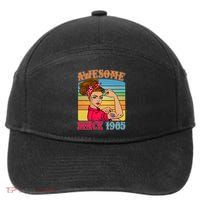 Awesome Since 1985 40th Birthday Messy Bun Rosie The Riveter 7-Panel Snapback Hat