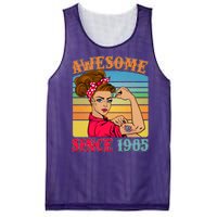 Awesome Since 1985 40th Birthday Messy Bun Rosie The Riveter Mesh Reversible Basketball Jersey Tank