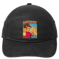 Awesome Since 1995 30th Birthday Messy Bun Rosie The Riveter 7-Panel Snapback Hat