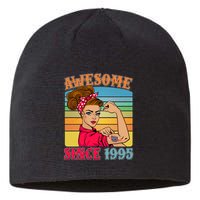 Awesome Since 1995 30th Birthday Messy Bun Rosie The Riveter Sustainable Beanie