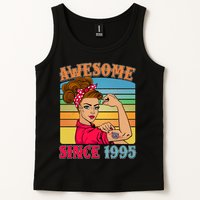 Awesome Since 1995 30th Birthday Messy Bun Rosie The Riveter Tank Top