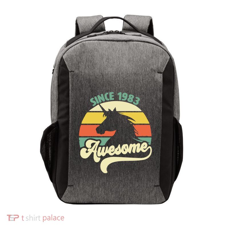 Awesome Since 1983 Retro Unicorn Birthday Vector Backpack