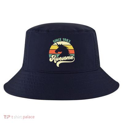 Awesome Since 1983 Retro Unicorn Birthday Cool Comfort Performance Bucket Hat