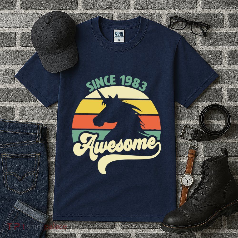 Awesome Since 1983 Retro Unicorn Birthday Tall T-Shirt