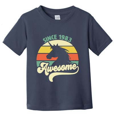 Awesome Since 1983 Retro Unicorn Birthday Toddler T-Shirt
