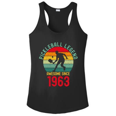 Awesome Since 1963 Retro 60th Pickleball Legend Ladies PosiCharge Competitor Racerback Tank