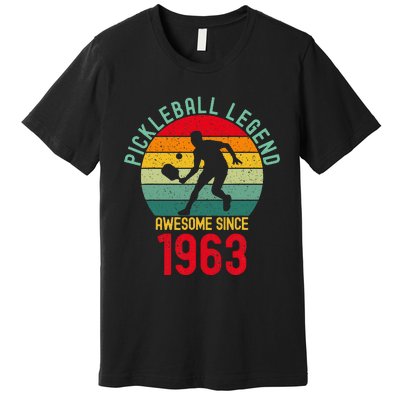 Awesome Since 1963 Retro 60th Pickleball Legend Premium T-Shirt