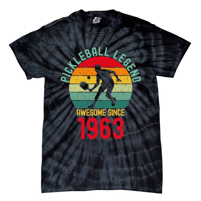 Awesome Since 1963 Retro 60th Pickleball Legend Tie-Dye T-Shirt