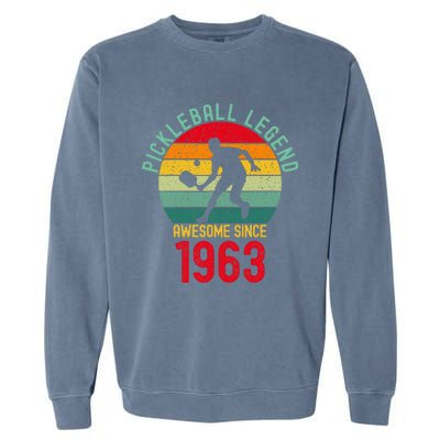 Awesome Since 1963 Retro 60th Pickleball Legend Garment-Dyed Sweatshirt