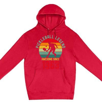 Awesome Since 1963 Retro 60th Pickleball Legend Premium Pullover Hoodie