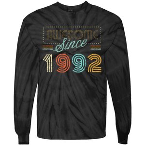 Awesome Since 1992 Year Of Birth Birthday Tie-Dye Long Sleeve Shirt