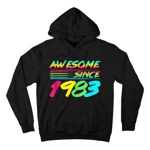 Awesome Since 1983 80s Retro 40th Birthday Hoodie