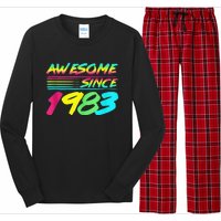 Awesome Since 1983 80s Retro 40th Birthday Long Sleeve Pajama Set