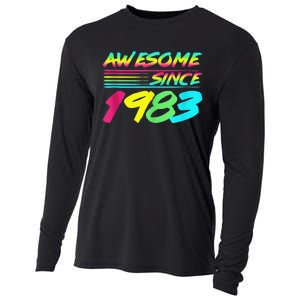 Awesome Since 1983 80s Retro 40th Birthday Cooling Performance Long Sleeve Crew