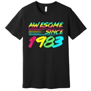 Awesome Since 1983 80s Retro 40th Birthday Premium T-Shirt