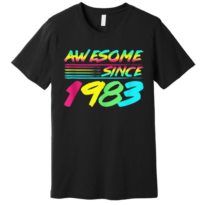 Awesome Since 1983 80s Retro 40th Birthday Premium T-Shirt