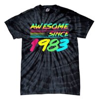 Awesome Since 1983 80s Retro 40th Birthday Tie-Dye T-Shirt