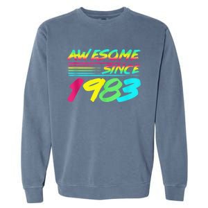 Awesome Since 1983 80s Retro 40th Birthday Garment-Dyed Sweatshirt